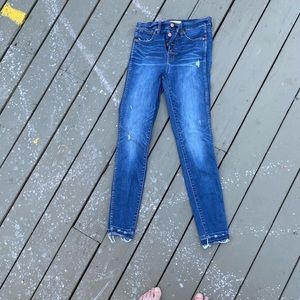 Madewell hi rise 11” skinny distressed jeans 27